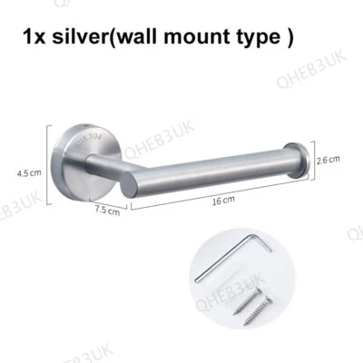 Rollo de papel higiénico toalla soporte de pared de inodoro soporte organizador de acero inoxidable 6H Foto 1 de 4