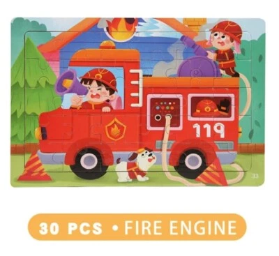 Cute Fire Engine 30 pieces Puzzle toy jigsaw Kids Ages 3-8 Educational Learning - Image 1 of 4