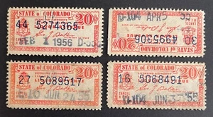 Colorado State Revenues - WL63 - 4 diff dates - used - hand-stamped - CO - Picture 1 of 1