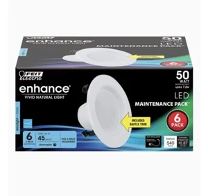 6 Pack 4 Inch LED Recessed Downlight Aluminum Housing, 5000K Daylight - Picture 1 of 6