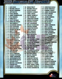1999 Bowman CHL #165 Checklist