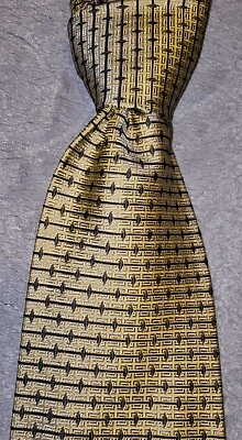 Corbata para hombre Valerio Garati gris dorado geométrica 100 % seda Foto 1 de 4