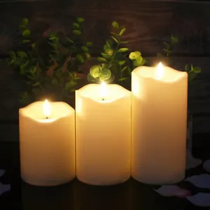 Paquete de 3 luces LED sin llama con control remoto para decoración navideña de bodas - Imagen 1 de 11