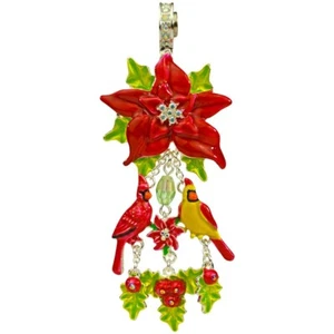 KIRKS FOLLY CARDINAL CHRISTMAS STAR POINSETTIA & HOLLY MAGNETIC ENHANCER SST - Picture 1 of 3