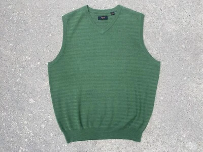 Mens Calloway Golf 100% Merino Wool Sweater Vest Men's Large Green - Image 1 of 4