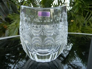 WATERFORD HERMOSO JARRÓN DE CRISTAL FINO PRÍMULA 4" DIÁMETRO OVALADO PEGATINA EN - Imagen 1 de 9