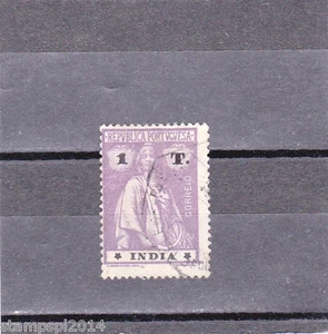 PORTUGUESA INDIA CERES (1913) 1 T VARIEDAD ESTRELLAS TIPO II - II perf. 15X14 - Imagen 1 de 1