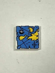 Lego Vintage Pirate Treasure Map 2x2 Decorated Tile  - Picture 1 of 1