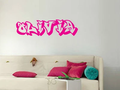 OZDECOCOMAU Custom Graffiti Name Decal Sticker Removable Nursery Personalised Wall Decor