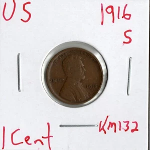 Münze USA Lincoln Cent 1916 S KM132 - Bild 1 von 4