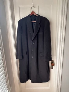 Giorgio Armani Dark Navy Wool/Cashmere Men’s Overcoat Size 51L - Picture 1 of 8