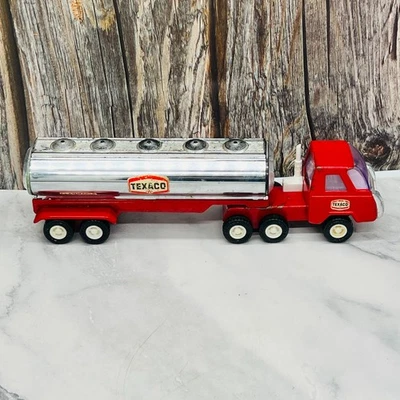 Camión semi cisterna rojo gasolina Buddy L Texas años 70 vintage ¡Bonito! Foto 1 de 4