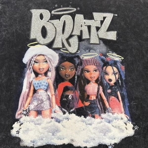 Bratz T-Shirt schwarz grau Acid Wash Grafik Tee Large Damen - Bild 1 von 8