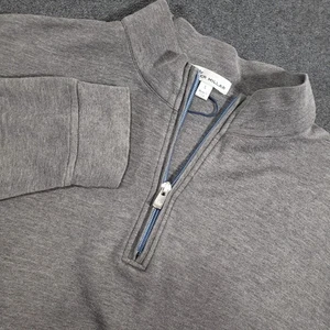 Peter Millar Pullover Mens Large Gray Crown Comfort Interlock 1/4 Quarter Zip - Picture 1 of 10