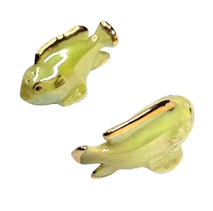 Lusterware irisierender Fisch mit Goldflossen Sea Life Vintage Salz & Pfefferstreuer Set - Bild 1 von 6