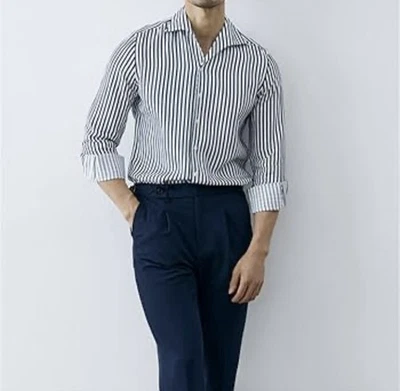 Gap Men's Oxford Long Sleeve Button-Up Shirt Size M Blue Striped - Image 1 of 4