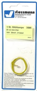 Viessmann 3505 Glühlampen 2 Stück klar 16V 30mA 2 Kabel OVP - NEU - Bild 1 von 1