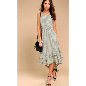 O'Neill Aida Sundress Dress Floral Cream Black Sleeveless Tiered High Low Large - Picture 1 of 9