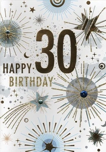 AGED30 'HAPPY BIRTHDAY 30' GREETINGS CARD AND MATCHING ENVELOPE 5" X 7" - Picture 1 of 3