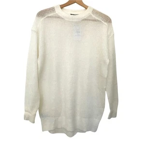 Mango MNG Pullover Gr. M Damen Wollmischung NEU creme transparent lockerer Strick Langarm " - Bild 1 von 10