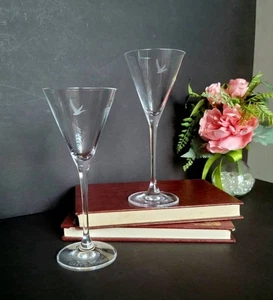 Grey Goose Vodka Martini Glas 2er Set geätztes Logo & Schriftzug auf Sockel 7,5 Zoll - Bild 1 von 9