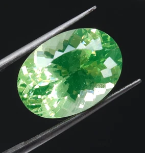 AAA+ 12.00 Ct. Green Peridot Pakistan Oval Shape Loose Gemstone 16x12 MM - Picture 1 of 6