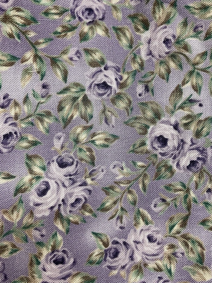 1 Yard Purple Flowers , Beth Ann Bruske “ 44” Wide 100% Cotton - Image 1 of 1