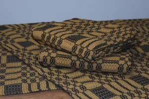 New Primitive Colonial Mustard Black WESTBURY QUEEN COVERLET Bedspread Cover - Picture 1 of 1