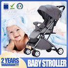 Grey Lightweight Compact Baby Stroller Pram Easy Fold Travel AU