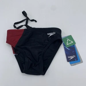 Speedo Revolve Splice Brief 8051651 Swimsuit Size 22 Black And Red - Picture 1 of 3