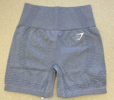 Gymshark Vital Seamless 2.0 Shorts. Evening Blue Marl, Small. NWT (B1A4J) • 31€