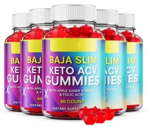 Baja Slim Keto ACV, Weight Loss Gummies, BajaSlim Maximum Strength (5 Pack) - Picture 1 of 3