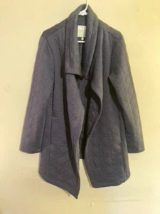 Bagatelle Womens Open Quilted Blue / Gray Jacket Coat - size Large - Picture 1 of 4