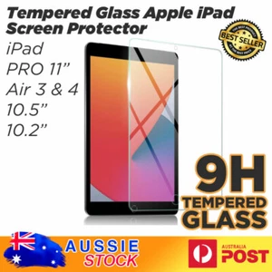 Tempered glass Screen Protector Apple iPad Pro 11", Air 3 & 4, 10.5" & 10.2" - Picture 1 of 11