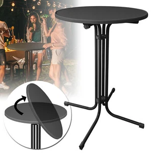 Stehtisch Klappbar Tisch Klapptisch Gastronomie mit Verstellbare Füße Schwarz DE - Bild 1 von 12