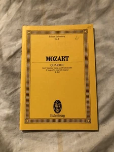 Eulenburg No 8 Mozart Quartet Violin C Major K 465 Sheet Music Book - Picture 1 of 11