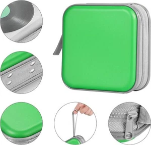 40 CD DVD Estuche de transporte Soporte de almacenamiento en disco Funda de CD Billetera Ideal para coche VERDE - Imagen 1 de 7