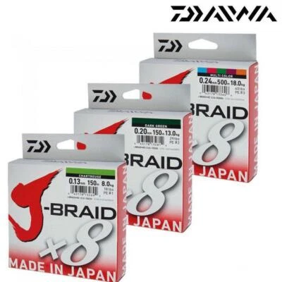 DAIWA J-BRAID X8 FISHING LINE 300m SPOOL ALL COLOURS & BREAKING  STRAINS - Image 1 of 2