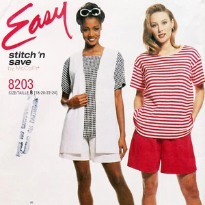 Chaleco corto McCall's 8203 patrón de costura 18 20 22 24 bolsillos costuras laterales sin cortar - Imagen 1 de 4
