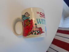1988 SHE WHO DIES WITH THE MOST FABRIC WINS MUG-VG+ CONDITION-3 1/4" HIGH