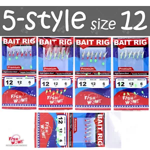 5-Style Angeln Bait Rigs Größe 12 Premium Sabiki 6 Haken - Bild 1 von 3