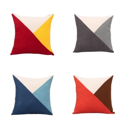 Stylish Triangle Cushion Cover Home Sofa Bed Office Throw Pillow Case Decor 18'' - Image 1 of 3