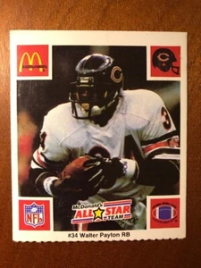 1986 McDonalds All-Stars #34B Walter Payton - Tab Missing Chicago Bears - Bild 1 von 2