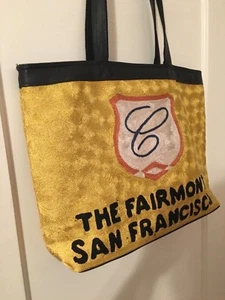 Hotel Fairmont San Francisco Tote Bag. Gold. Hand Made In Kashmir. 14” - Picture 1 of 7