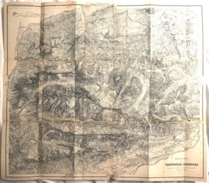 Innsbruck Österreich Bergkarte um 1888 von Schwaiger sehr detailliert - Bild 1 von 6