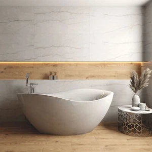 Freistehende Badewanne REUS WHITE (1800×890×730 mm,) 214 L, weiß WAVE Acrylwanne - Bild 1 von 7