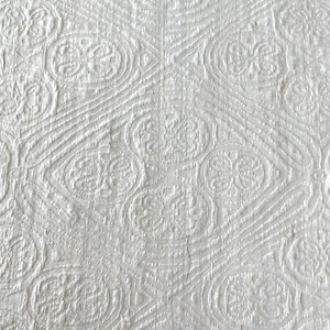 Vintage Silk Fabric Ivory Embossed Floral 44" x 114" India Elegance Magazine - Picture 1 of 12