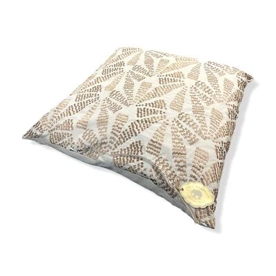 $210 John Robshaw White Beige Agga European Sham Decorative Pillow 26 "Sq - Image 1 of 4