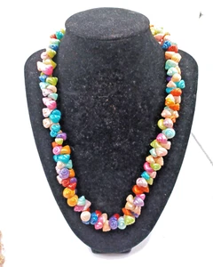 Collana Vintage Troco Conchiglie di Mare Multicolore 18" Colori Iridescenti anni 60 - Foto 1 di 12