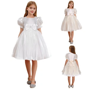 Girl‘s Bowknot Tutu Princess Prom Dress Kids Communion Dress Formal Ball Gown - Picture 1 of 20